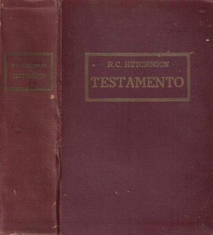 Testamento - R. C. Hutchinson - copertina
