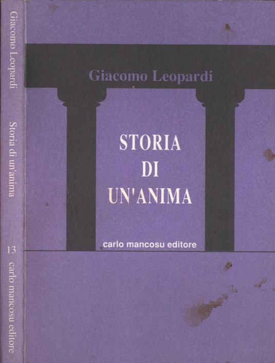 Storia di un' anima - Giacomo Leopardi - copertina