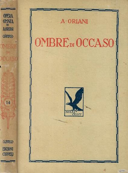Ombre di occaso - Alfredo Oriani - copertina