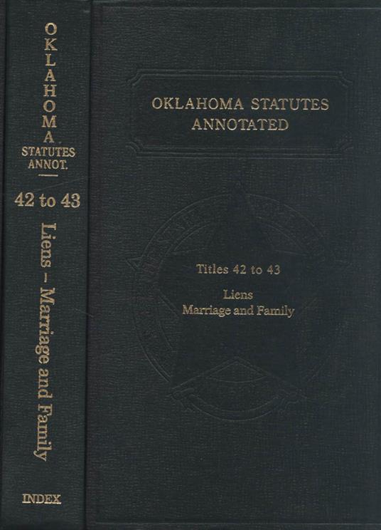 Oklahoma statutes annotated Titles 42 to 43 - copertina