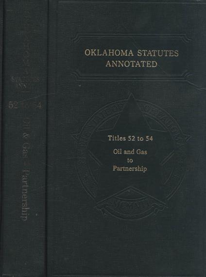 Oklahoma statutes annotated Titles 52 to 54 - copertina
