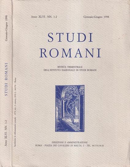 Studi romani, anno XLVI, numero 1-2, gennaio-giugno 1998 - copertina