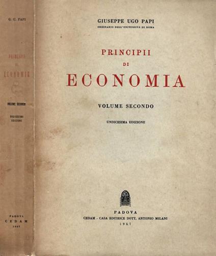 Principi di economia. Volume secondo - Giuseppe Ugo - copertina