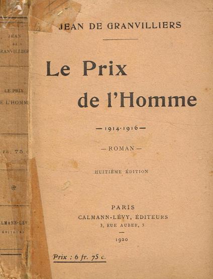 Le prix de l'Homme - copertina