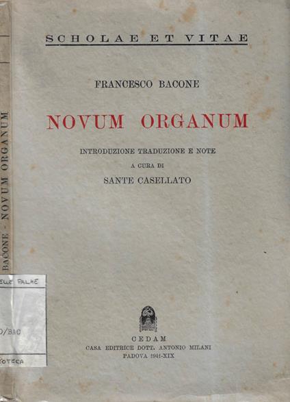 Novum organum - Francesco Bacone - copertina
