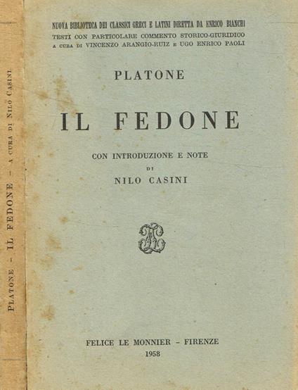 Il Fedone - Platone - copertina