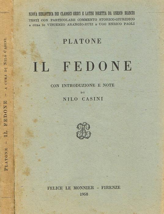 Il Fedone - Platone - copertina