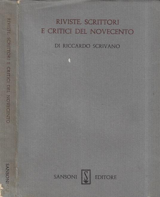 Riviste, scrittori e critici del novecento - Riccardo Scrivano - copertina