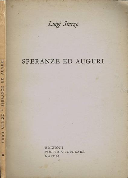 Speanze ed auguri - Luigi Sturzo - copertina