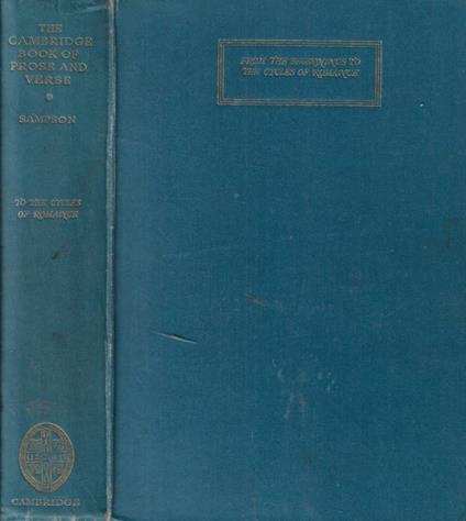 The Cambridge Book of Prose and Verse - copertina
