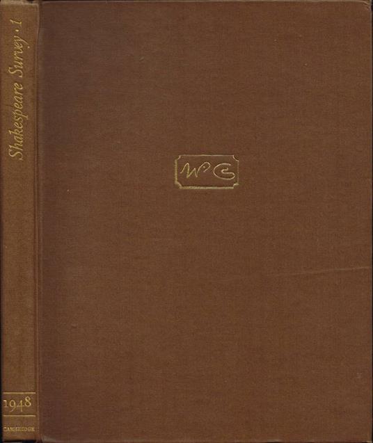 Shakespeare Survey - Allardyce Nicoll - copertina