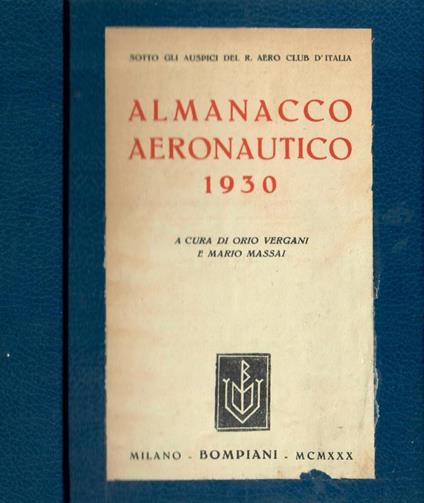 Almanacco Aeronautico 1930 - Orio Vergani - copertina