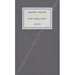 Note senza testo. A cura di Roberto Calasso - Roberto Bazlen - copertina