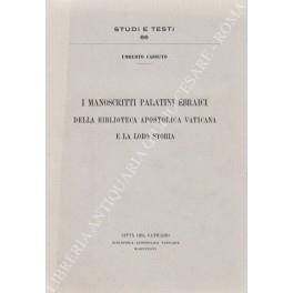 I manoscritti Palatini ebraici della Biblioteca Apostolica Vaticana e la loro storia - Umberto Cassuto - copertina