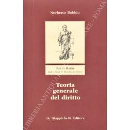 Teoria generale del diritto - Norberto Bobbio - copertina