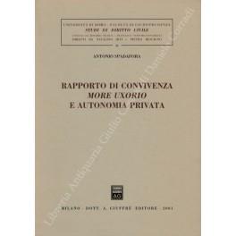 Rapporto di convivenza more uxorio e autonomia privata - Antonio Spadafora - copertina
