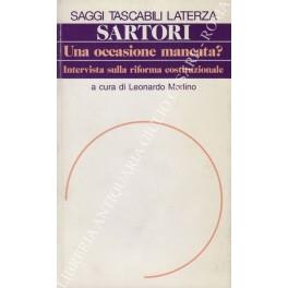 Una occasione mancata? Intervista sulla riforma costituzionale. A cura di Leonardo Morlino - Giovanni Sartori - copertina