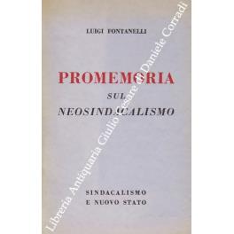 Promemoria sul neosindacalismo - Luigi Fontanella - copertina