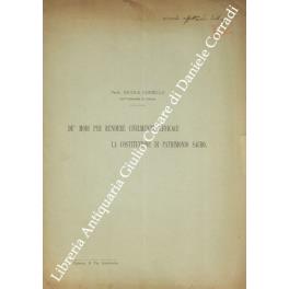 De' modi per rendere civilmente efficace la costituzione di patrimonio sacro - Nicola Coviello - copertina