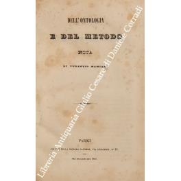 Dell'ontologia e del metodo - Terenzio Mamiani - copertina