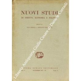 Nuovi studi di diritto, economia e politica. Vol - I, Fasc. I Novembre 1927. UNITO A: Annuario bibliografico italiano di diritto, economia e politica, Vol. I, Anno 1928 - Assunta Volpicelli Ierardi - copertina