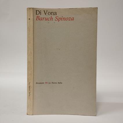 Baruch Spinoza - Piero Di Vona - copertina