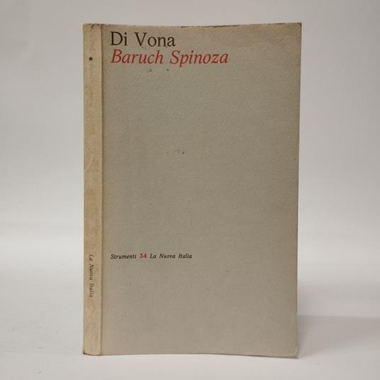 Baruch Spinoza - Piero Di Vona - copertina
