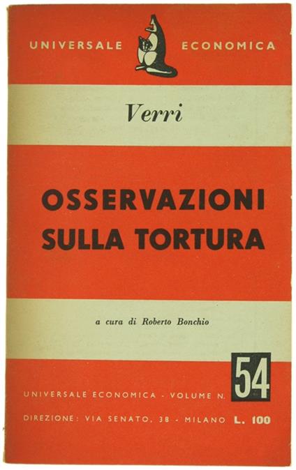 Osservazioni Sulla Tortura - Pietro Verri - copertina