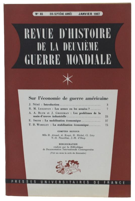 Revue D'Histoire De La Deuxième Guerre Mondiale - Collectif - copertina