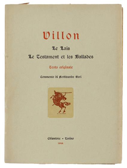 Le Lais - François Villon - copertina