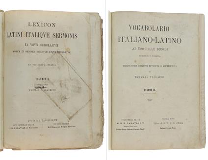 Lexicon Latini Italique Sermonis - Tommaso Vallauri - copertina