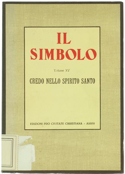 Credo Nello Spirito Santo (Il Simbolo - copertina