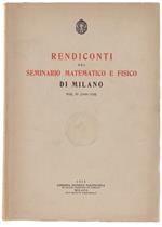 Rendiconti Del Seminario Matematico E Fisico Di Milano. Vol.Iv (1930)