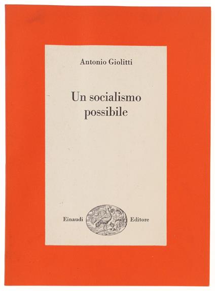 Un Socialismo Possibile - Antonio Giolitti - copertina
