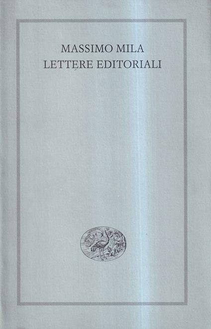 Lettere editoriali - Massimo Mila - copertina