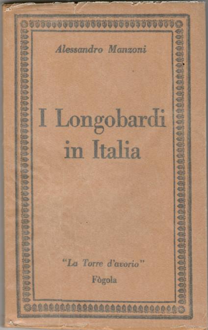 I Longobardi in Italia - Alessandro Manzoni - copertina