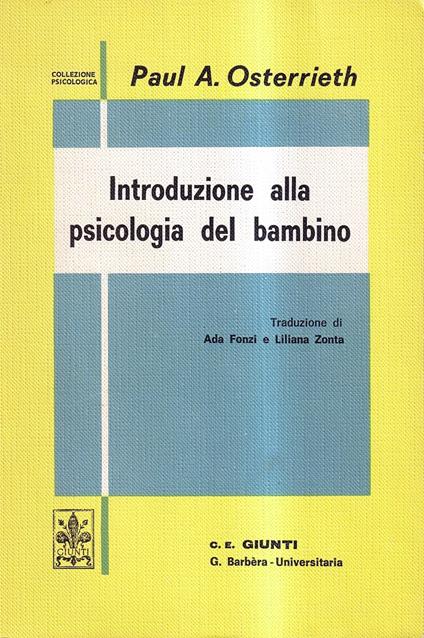 Introduzione alla psicologia del bambino - Paul A. Osterrieth - copertina