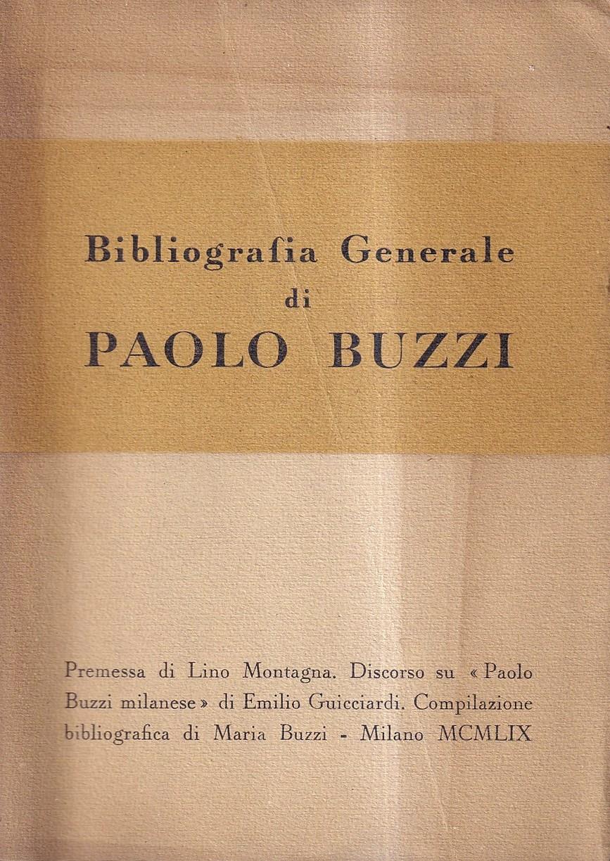 Bibliografia generale di Paolo Buzzi