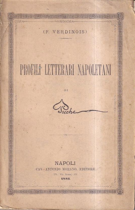 Profili letterari napoletani di Picche - Federigo Verdinois - copertina
