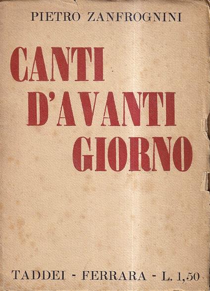 Canti d'avanti giorno - copertina