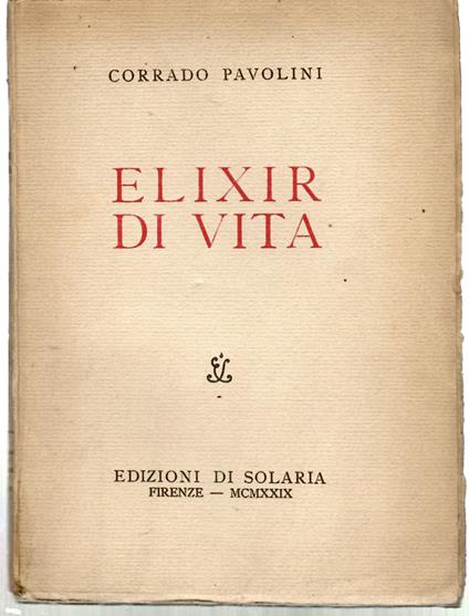 Elixir Di Vita - Corrado Pavolini - copertina