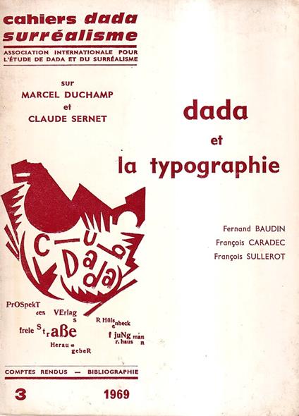 Cahiers Dada et Surréalisme, n. 3, 1969 : Dada et la typographie - copertina