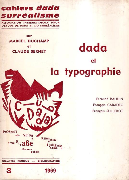 Cahiers Dada et Surréalisme, n. 3, 1969 : Dada et la typographie - copertina