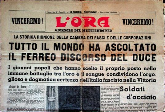 storica riunione della Camera dei fasci e delle corporazioni: tutto il mondo ha ascoltato il ferreo discorso del Duce - copertina