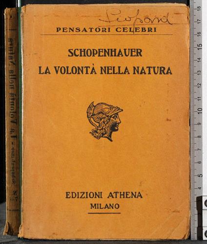 La volontà nella Natura - Arthur Schopenhauer - copertina