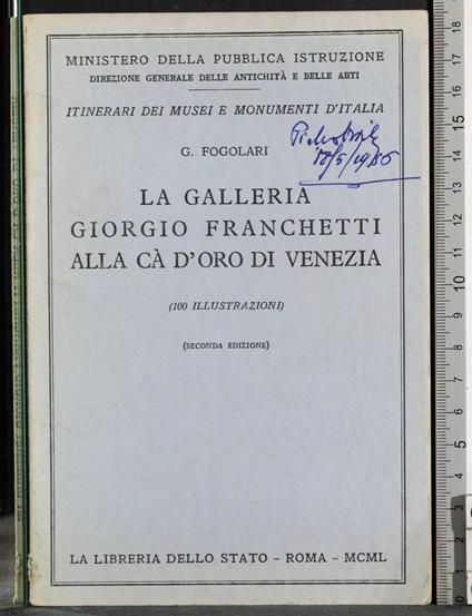 Galleria Giorgio Franchetti alla Cà d'oro di Venezia - copertina