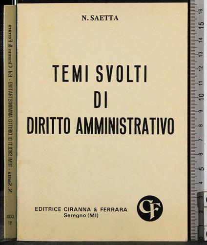 Temi svolti di Diritto Amministrativo - copertina
