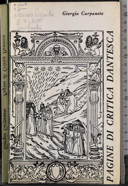 Pagine di critica dantesca - Giorgio Carpaneto - copertina