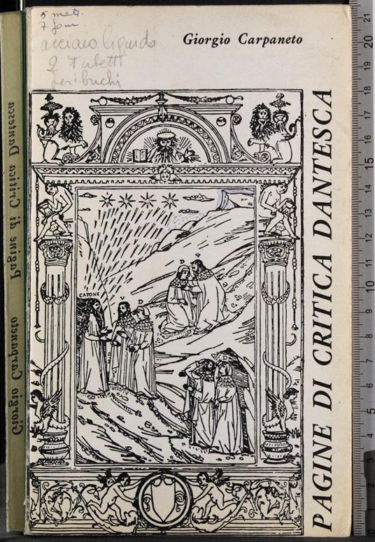 Pagine di critica dantesca - Giorgio Carpaneto - copertina