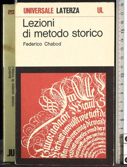 Lezioni di metodo storico - Federico Chabod - copertina